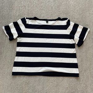 Ann Taylor Stripe Flutter Sleeve Shirt, Size L